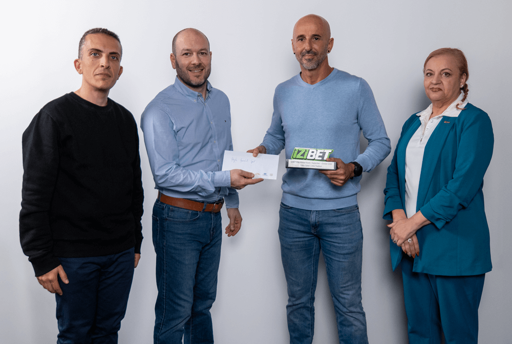 Stephen Azzopardi (Administrator of the Malta Sports Journalists Association), Clinton Buhagiar (President of the Malta Sports Journalists Association), Fabio Spiteri and Lorraine Cunningham (General Secretary of the Malta Sports Journalists Association).