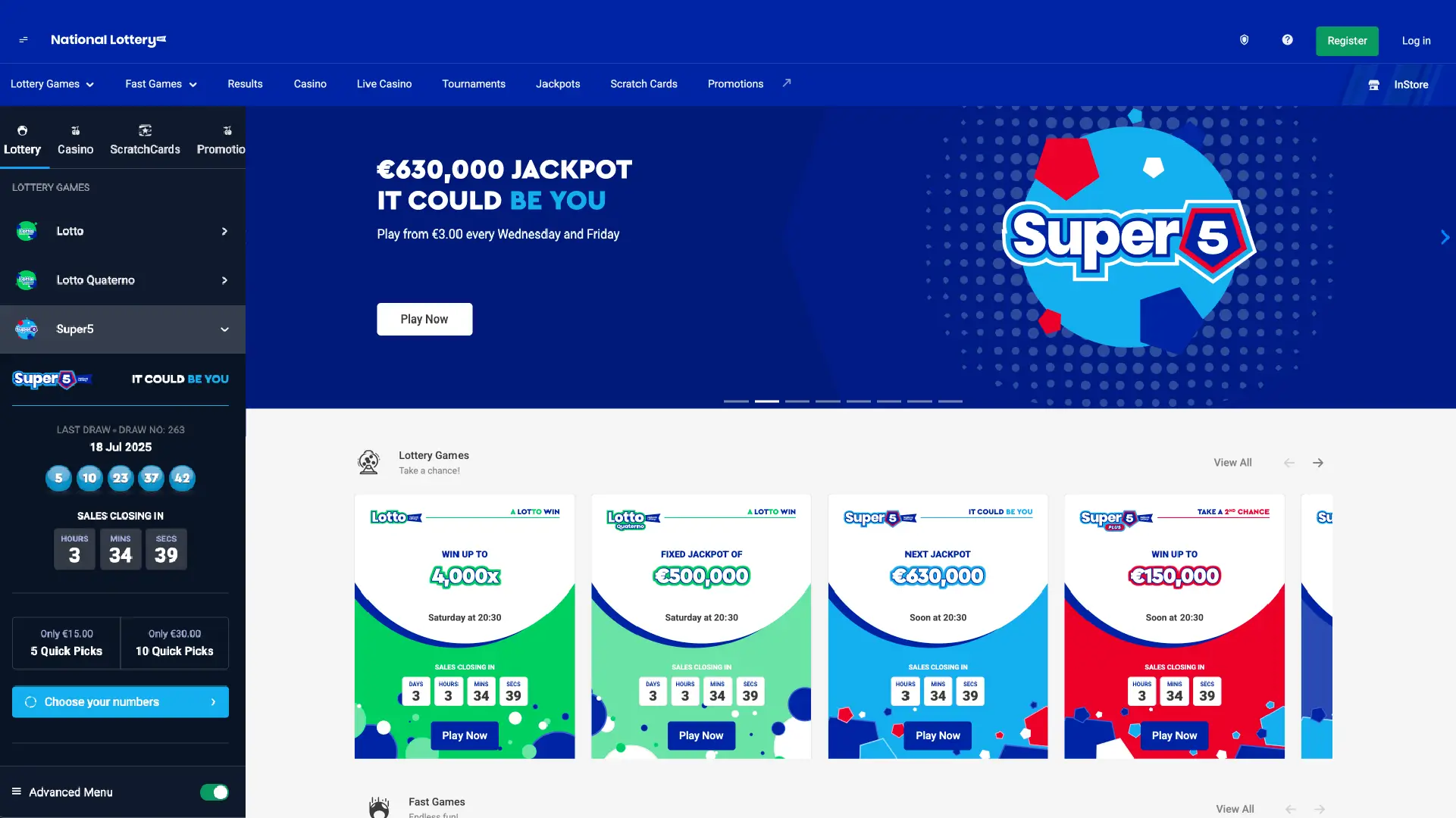 National Lottery Website